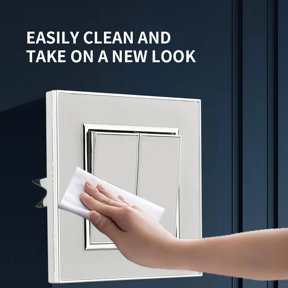 مفتاح هزاز حائط WESA أبيض ، لوحة مثبطة للهب ، عصابتان ، مفتاح تشغيل وإيقاف ، 16A ، AC V ، 86x86 ، جديد #2