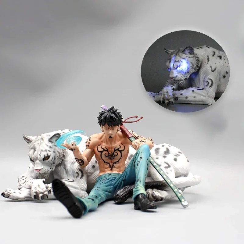 One Piece Handmade Gk Snow Leopard Luo Sitting In The Seven Martial Sea Trafalgar Sea Navigation Sea King Model Statue Surro