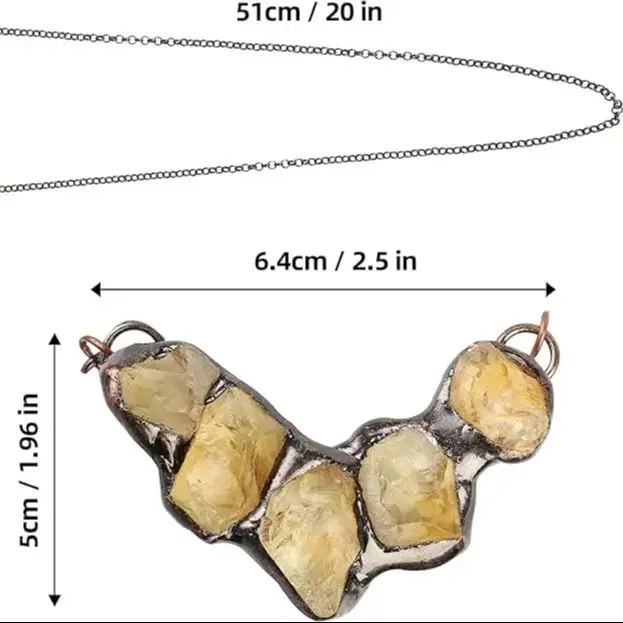 YEEVAA 1pc Vintage Natural Amethyst Yellow Crystal Raw Stone Pendant For Women's DIY Gift (random Shape) Halloween Decoration