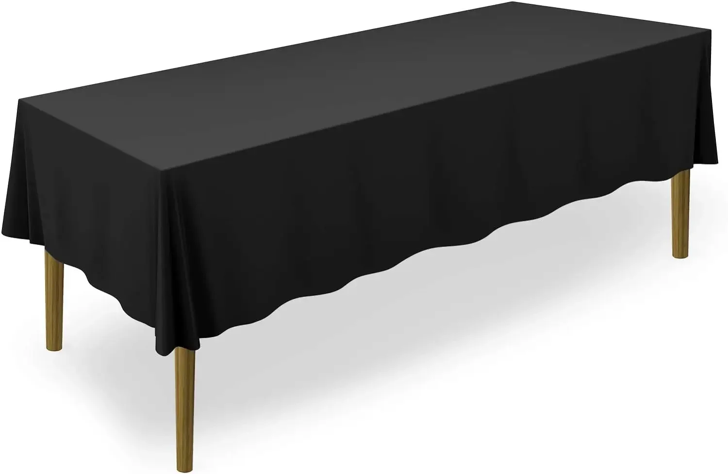 

10 Premium 60" x 102" Tablecloths for Wedding/Banquet/Restaurant - Rectangular Polyester Fabric Table Cloths - Black