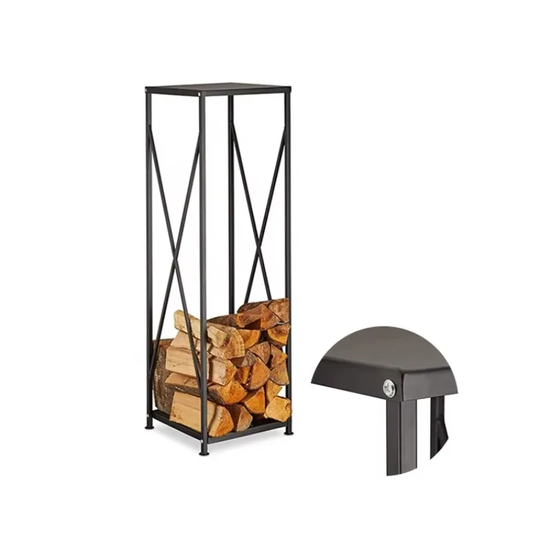 Almacenamiento de jardín doméstico para interiores y exteriores, accesorios para chimenea a granel, soportes para leña de troncos de metal