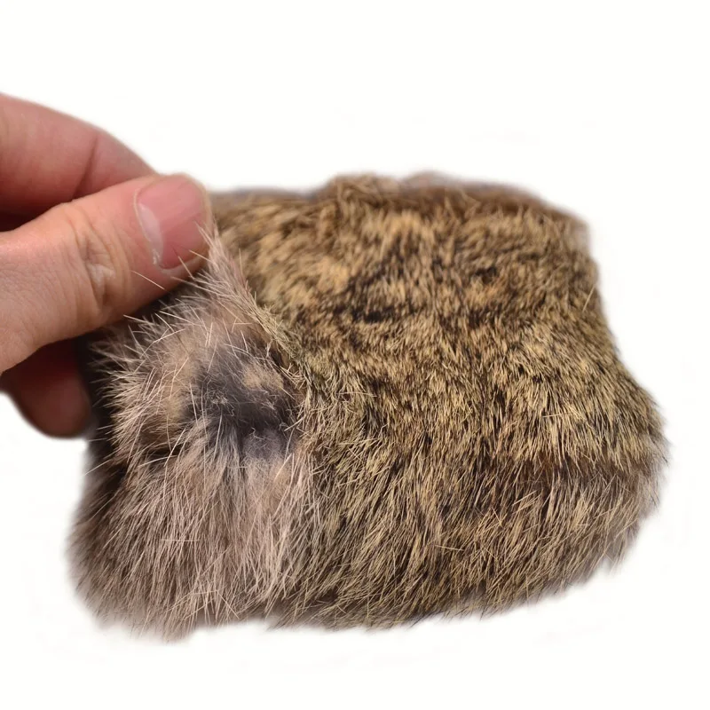 CONTEMPLATOR 2pcs/pack Natural Rabbit Fur Fly Tying Animal Hairs 8cm*8cm Natural Genuine Coney For Nymph Bodies Dubbing Streamer