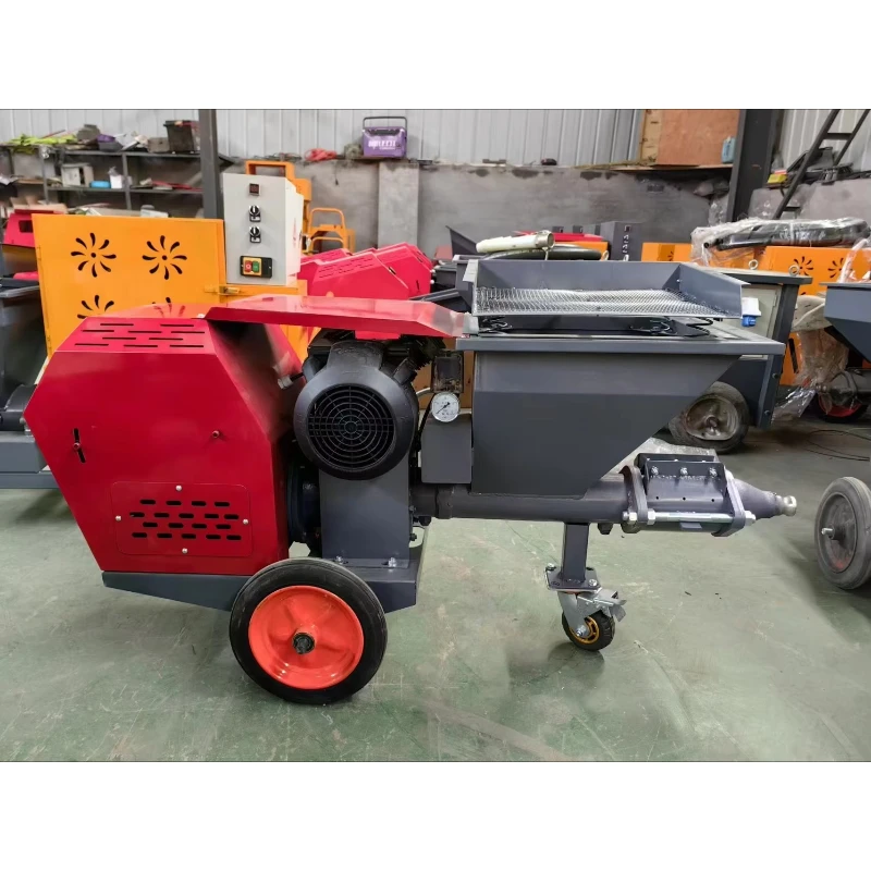 The newly designed long-life wall mortar and cement plastering sprayer with 220-volt power supply and standard clarity