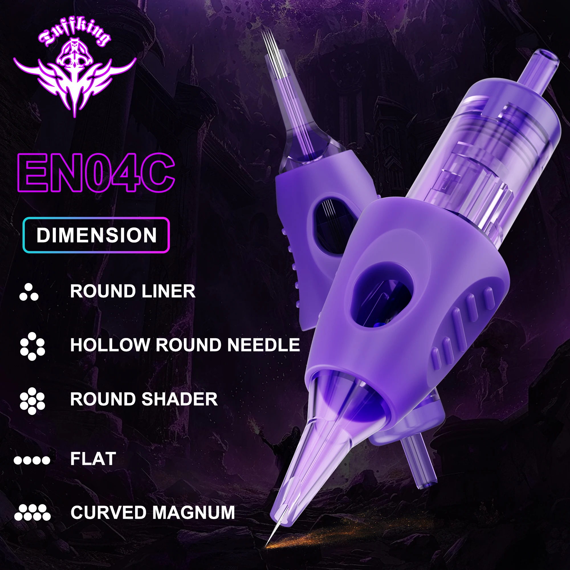 

Цельная игла для татуировки, 20-кратная, клеевая игла в фиолетовой упаковке, круглая игла с закрытым горлышком, режущая нить, игла для запотевания татуировки