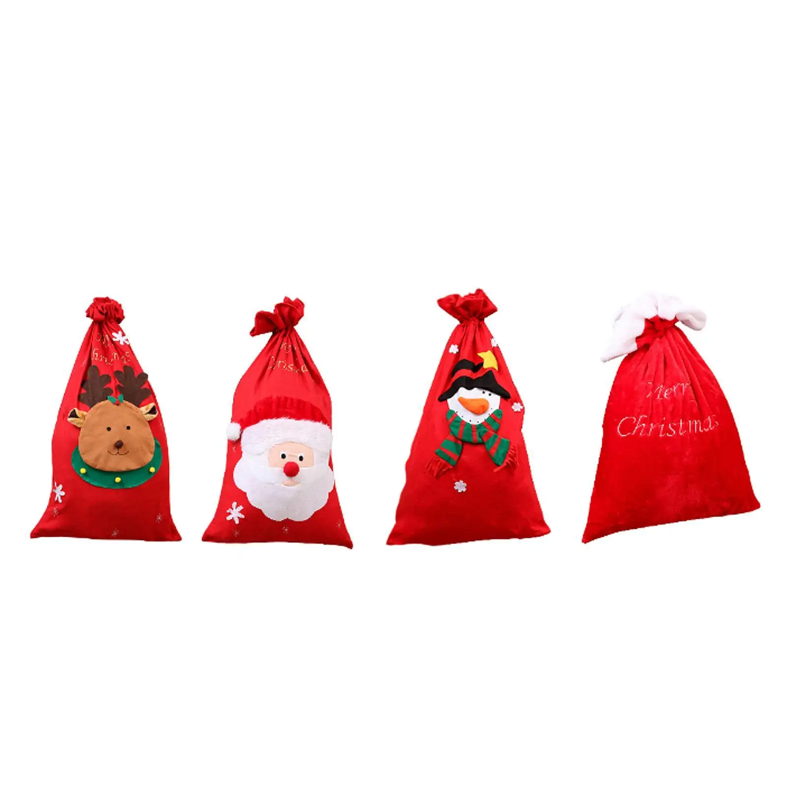 90x60cm Christmas Drawstring Present Bag for Kids and Family Multifunctional