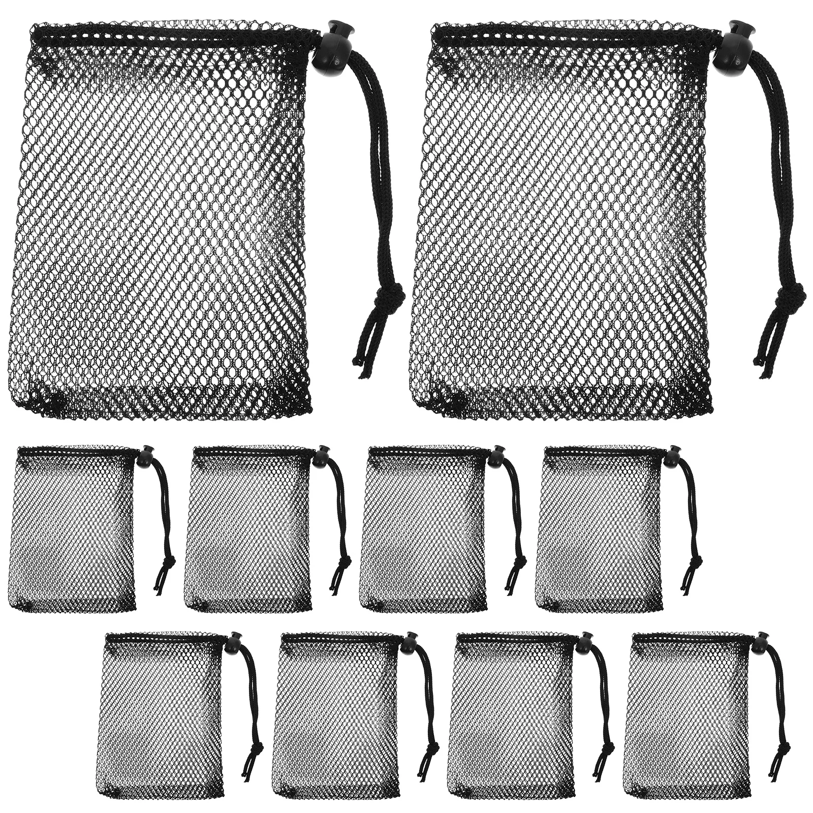 

10Pcs Mesh Drawstring Bags Multipurpose Storage Pouches for Sports Balls Travel Gear Organizers Organization Bags