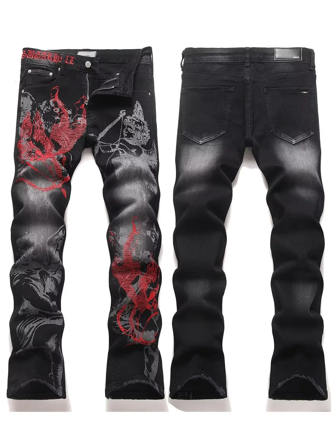 Vintage Heavy Jeans Y2K Clothes Men Women Harajuku Hip Hop Multi Pocket Washed Distressed Baggy Jeans Oversized Wide Leg Trouser