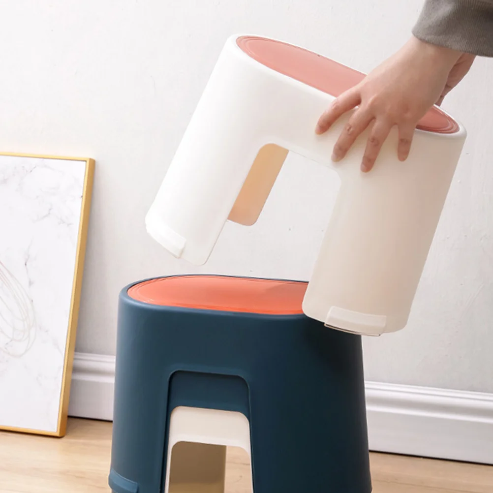 

2Pcs Plastic Footstool Toilet Step Stools for Adults Bathroom AntiSlip Durable Strong LoadBearing Modern Design Healthy Bowel