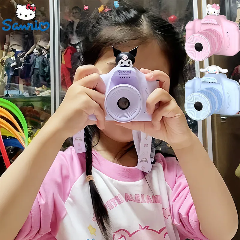 

Anime Sanrio Camera Hello Kitty Kuromi Cinnamoroll Digital 4800w Camera For Children Hd Front And Rear Dual Camera Christmas