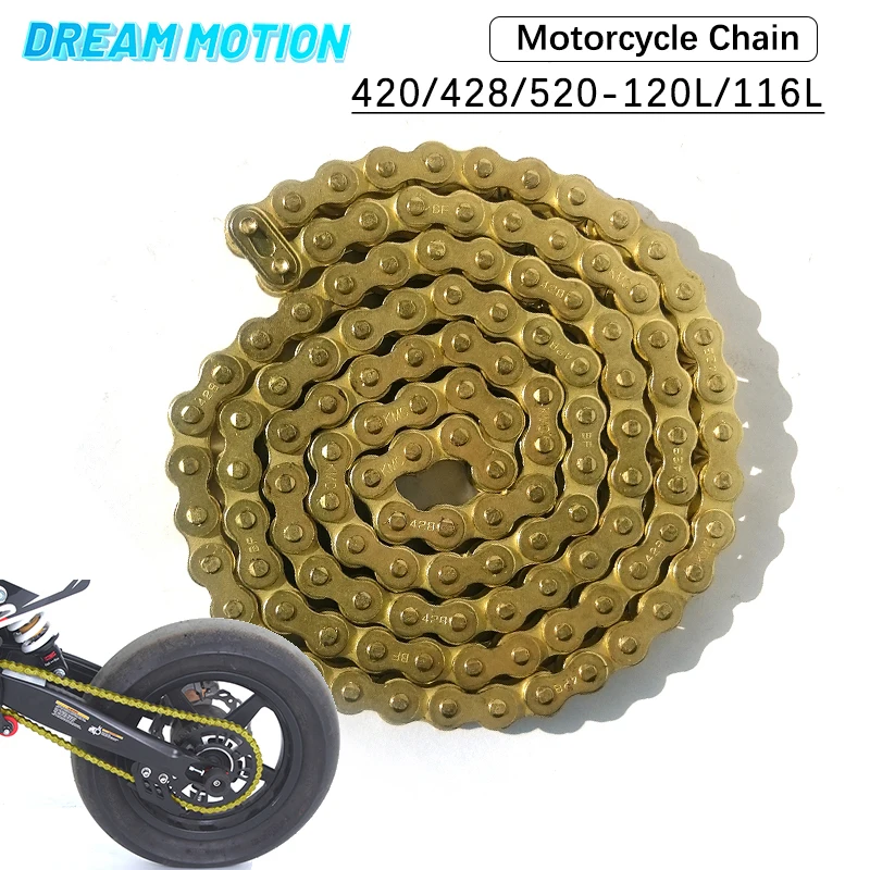 

KMC Motorcycle Chain 420 428 520 Bike Chains 120L 116L Links Drive Chain Link for CRF 50cc-150cc Pit Dirt Quad ATV Bike