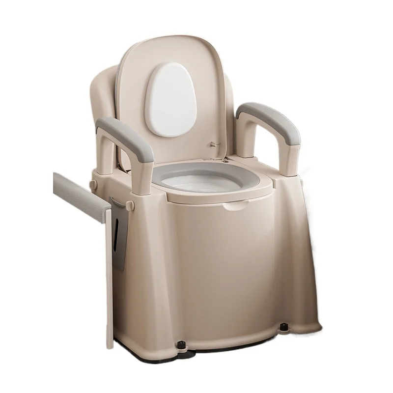 Adult Portable Commode Chair Indoor Bedside Toilet Chair with Suction Cup Foot Pads for Elderly Pregnant Women and Adults
