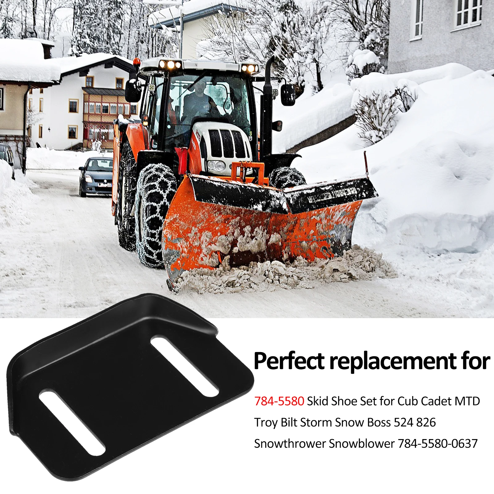 

784-5580 Снегоочиститель, 2 упаковки противоскользящих башмаков с монтажным оборудованием для MTD 784-5580-0637 Подходит для снегоочистителя Yardman