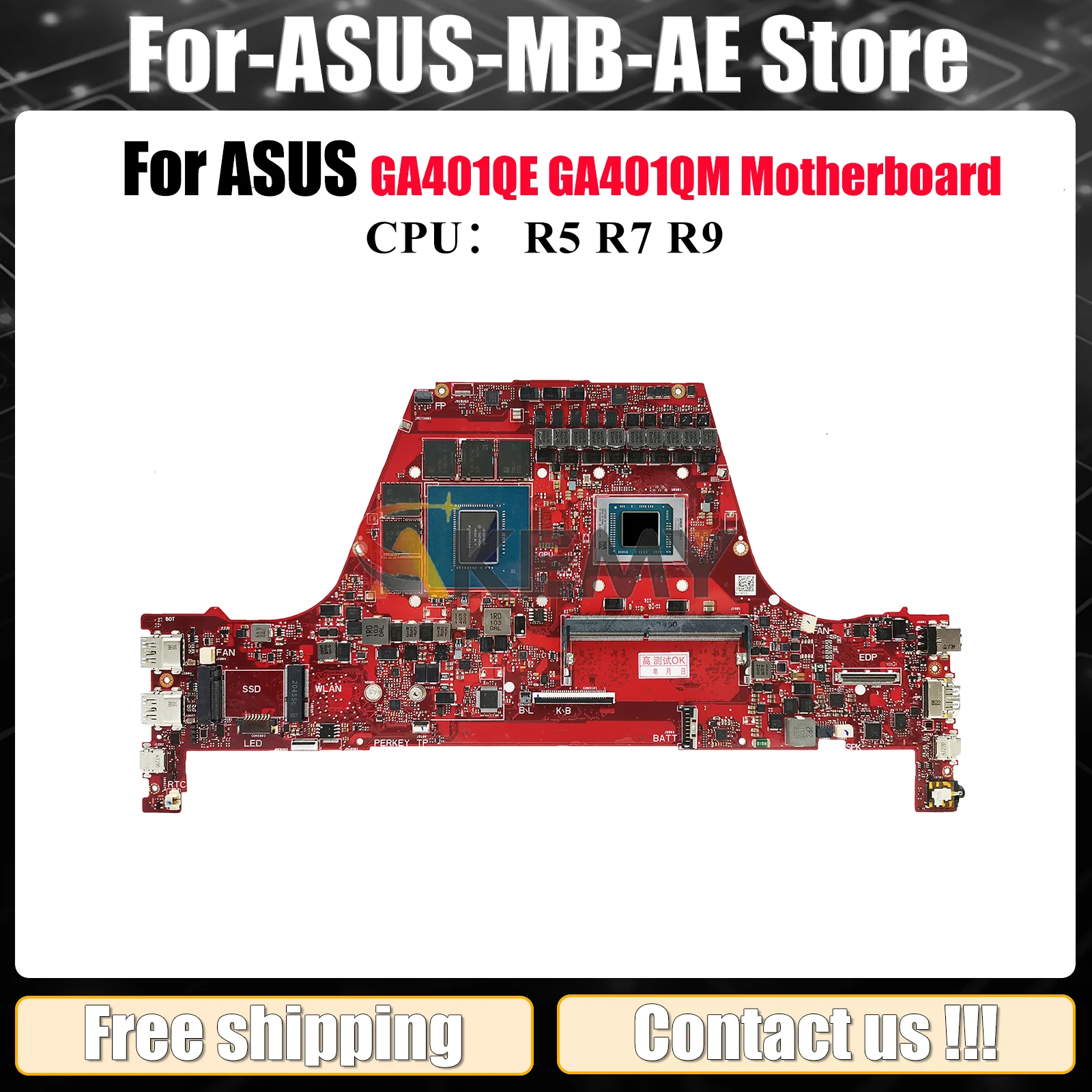 

Материнская плата GA401QM для ноутбука ASUS ROG Zephyrus G14 GA401Q GA401QE GA401QM с процессором R5 R7 R9 116% tests ОК