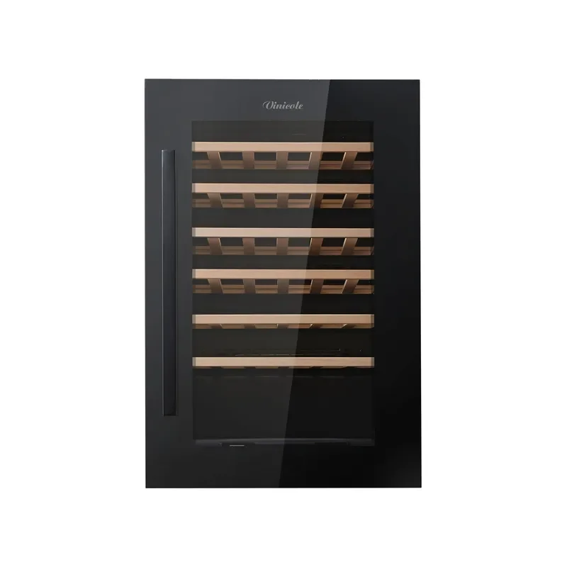 VI48S Fashionable Round-corner Wine Chiller Compressor Fan Cooling Wine Cooler Wine Cabinet Fridge Beverage and White