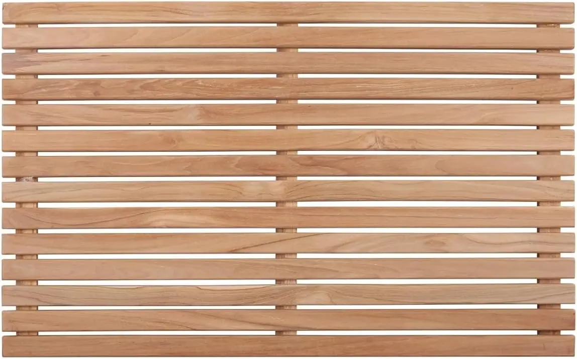 Nordic Style Premium Teak Shower + Bath Mat for Indoor + Outdoor Use | Non-Slip Wooden Platform for Spa, Sauna, Shower, Pool, Ba