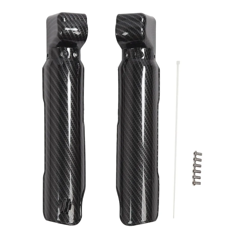 2pcs Carbon Fiber Pattern Fork Guard Protector Replacement Part Shock Protection Front Fork Cover Motocycle Fork Guard
