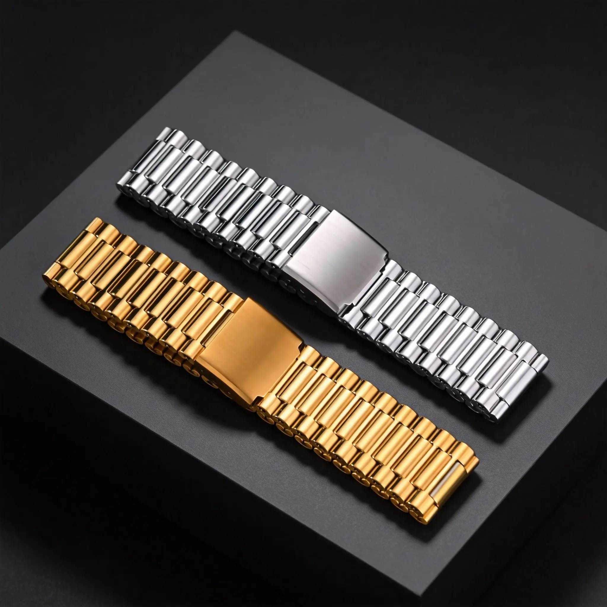 18mm Chunky Watchband Chain Bracelet for Men, Stainless Steel Watch Straps Link Wristband, Classic Stylish Jewelry Gift