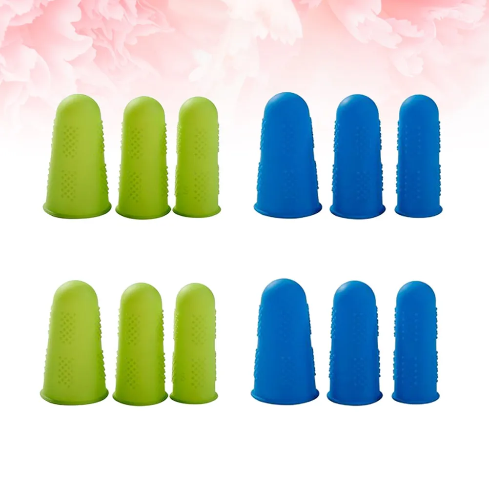 12Pcs Silicone Finger Covers Anti-Scald Anti-Scratch Protective Elastic Reusable Finger Protectors for Home Kitchen Workshop