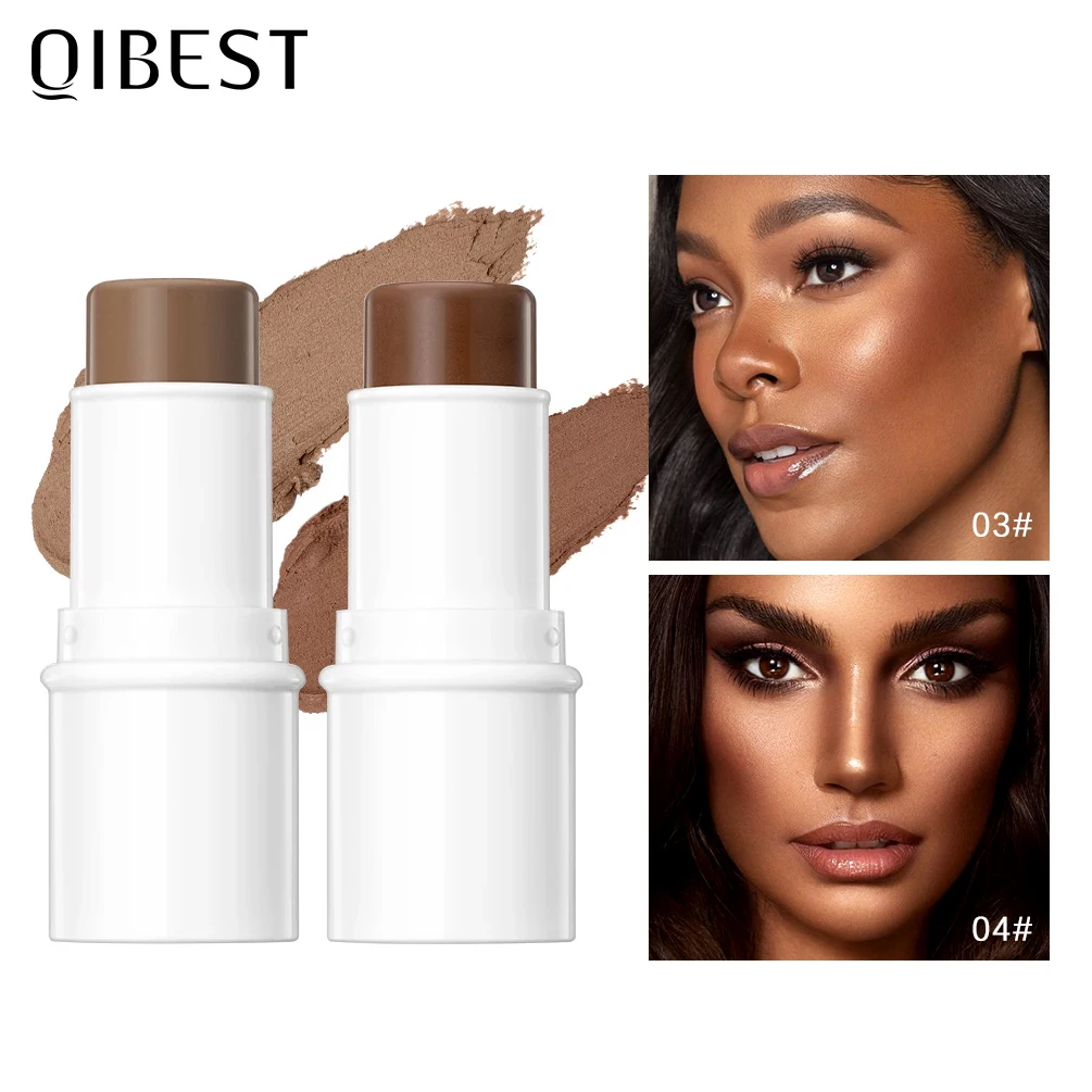 QIBEST Markeerstift Make-up Contouring Bronzer Voor Gezichtscontour Stick Poeder Romige Textuur Stick Dames Cosmetica Concealers