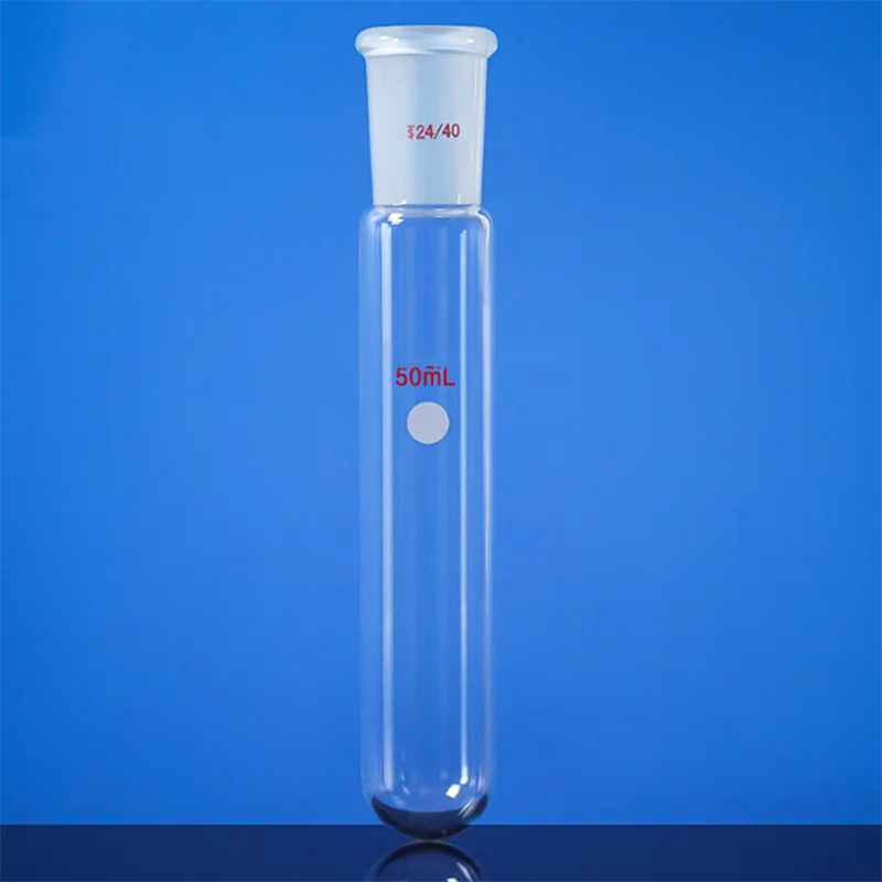 أنبوب اختبار التفاعل الزجاجي أنبوب التفاعل 10 مل 25 مل 50 مل أنبوب اختبار درجة الحرارة العالية للجدار السميك #1