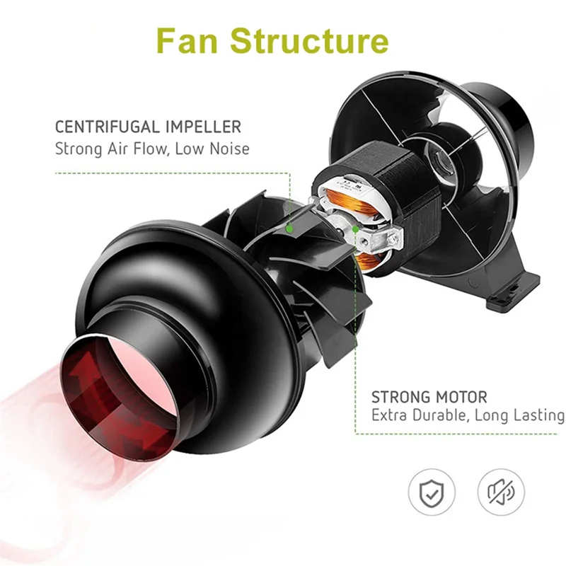 

Встроенный вентилятор CABE, 4-дюймовый дымоотводный вентилятор, контроллер переменной скорости для палатки для выращивания грибов, вилка европейского стандарта