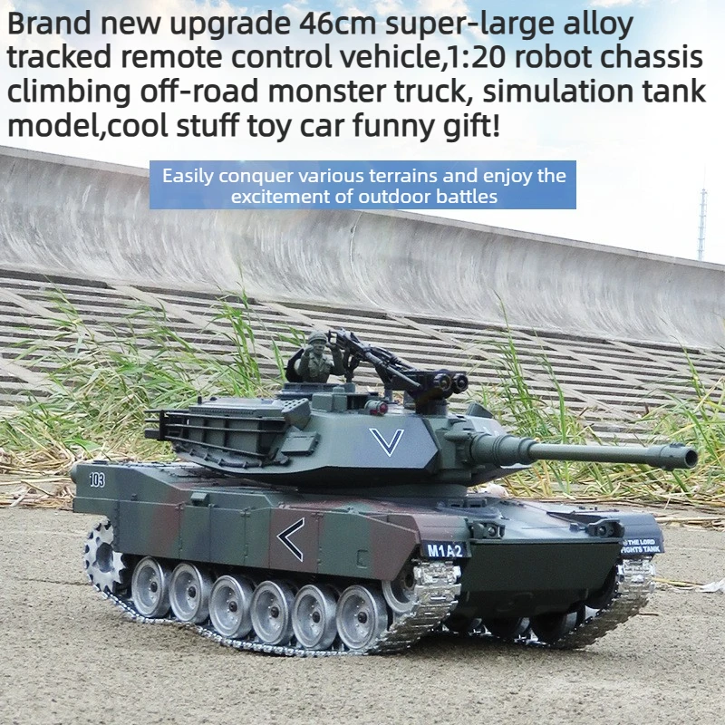 

Cool Stuff Rc Cars for Adults Funny Gift-46cm,Large Alloy Track Rc Truck,Remote Control Car Toy,1:20 Robot Chassis Monster Truck