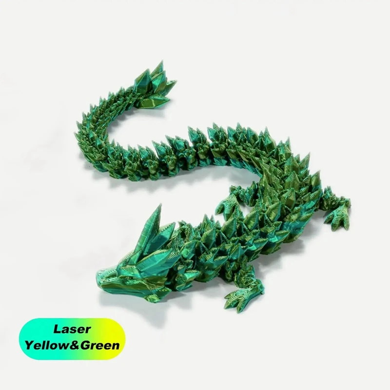 4 PCS 3D Printed Dragon With Egg - Crystal Dragon Fidget Surprise Toys As Shown PLA Posable Flexible Articulated Dragon