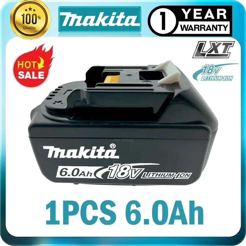 Genuine Makita 18V Battery With Charger,Makita 18 V Battery 6.0Ah 5.0ah,,Rechargeable Lithium Ion For BL1850 LXT400 Power Tool