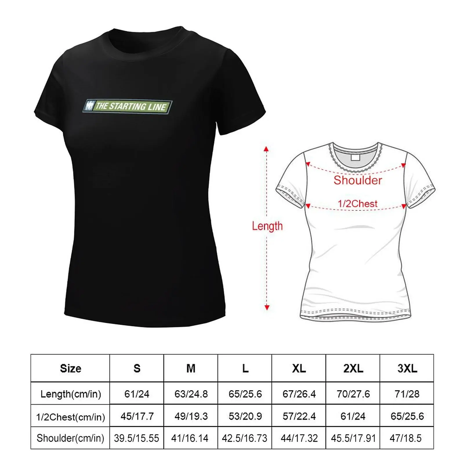 The Starting Line Logo (przezroczyste tło) T-Shirt koszulka z nadrukiem zwierzęcym dla dziewczynek plus size topy bawełniane t-shirty damskie