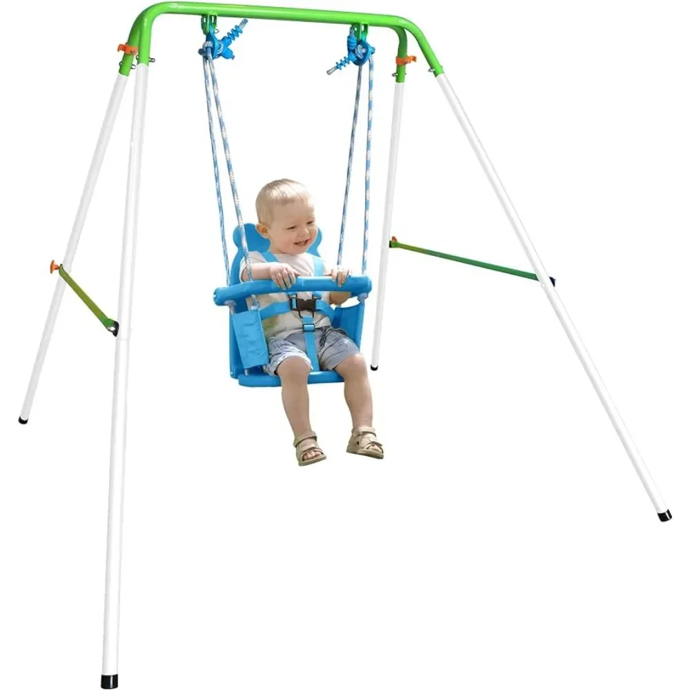 Sportspower-columpio My First Toddler para bebé, conjunto de columpio resistente para interior/exterior con arnés de seguridad, azul, 52 \