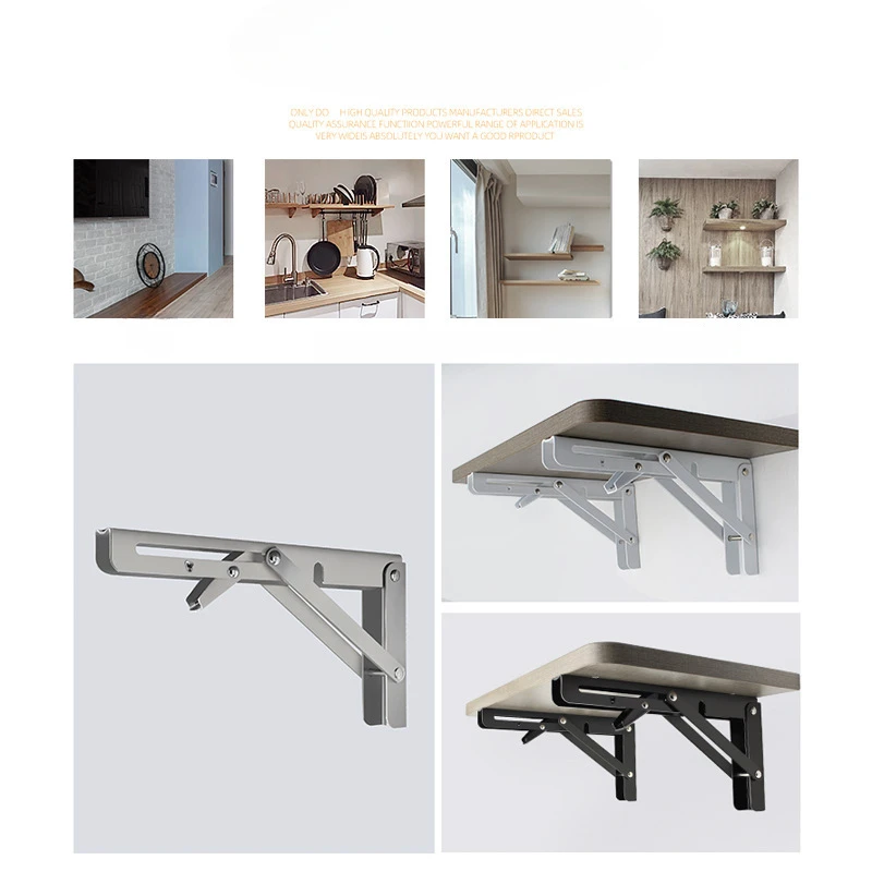 WEPICK 1PC Brackets 8-20inch Decorative Wall mounted Shelf Bracket 304 Stainless Steel Triangular Support Foldable Table Support