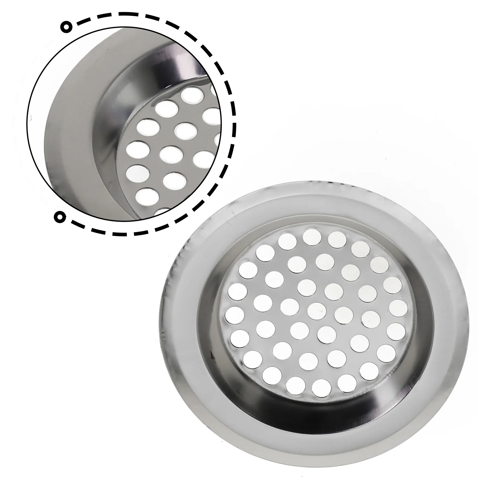 60/75mm Stainless Steel Bathroom Kitchen Sink Strainer Shower Floor Drain Filter Cover Hair Catcher Stopper Bathroom Sink Part