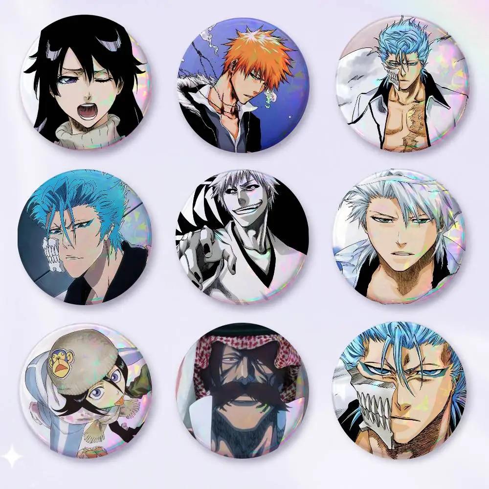 A-BLEACH ANIME Badge On Backpack Accessories Manga Icons Pins Round Cartoon Brooches For Clothes Bag Decor Gifts