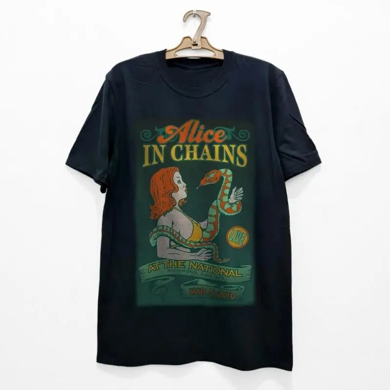 Винтажная концертная футболка Alice In Chains 2010, черная, размер S 5Xl