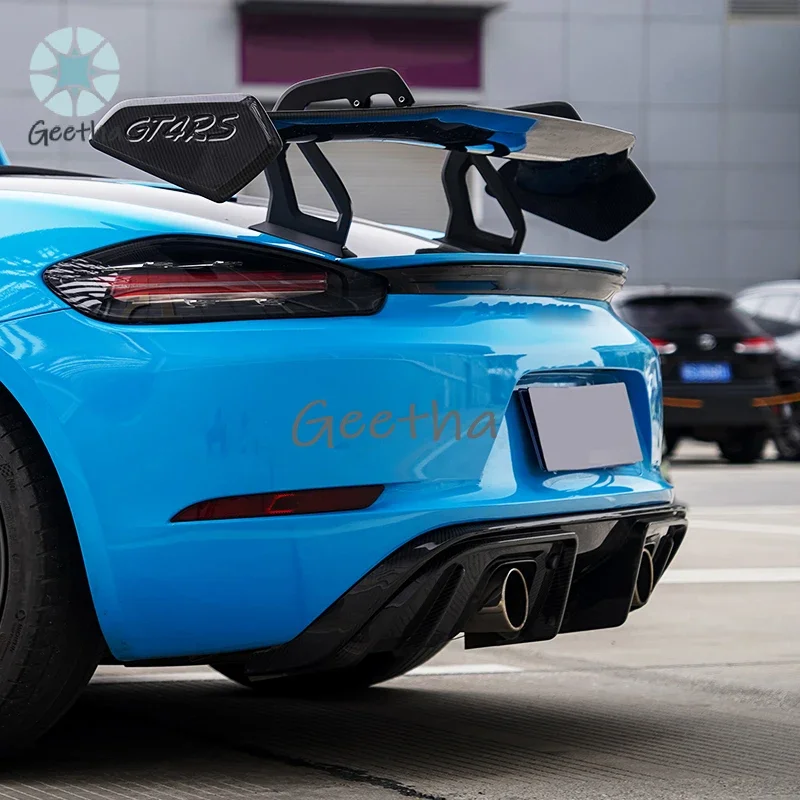 

Upgrade for Porsche 2016-2023 718 GT4 RS Carbon Fiber Rear Lip Bumper Compatible with 718 982 Cayman Boxster GT4