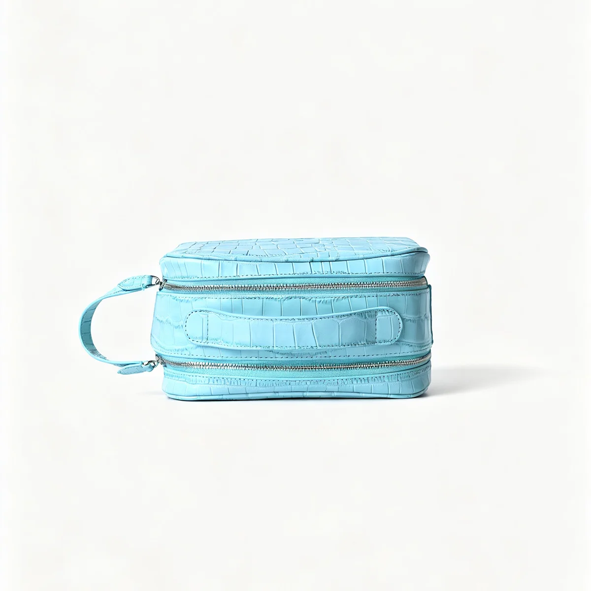 Echtleder-Kosmetiktasche mit Krokodil-Textur, Reise-Kosmetikbeutel, große Kapazität, Unisex-Organizer, mehrere Farben zur Auswahl. – Detail 21