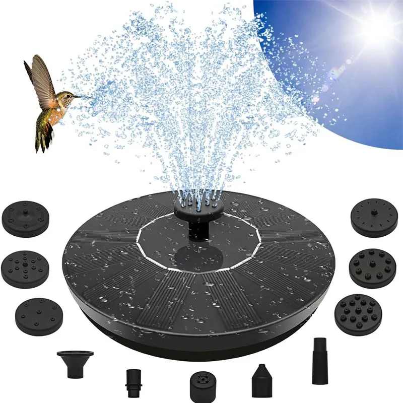 Outdoor Horticultural Fountain with Height 35-50cm Independent Small 1W Solar Fountain Suitable for Garden Decoration Pond Pool