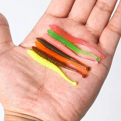 10pcs/Lot Shrimp Smell Silicone Worm Soft Bait 60mm 0.6g Jig Wobblers Fishing Lure Artificial Bait for Bass Carp Pesca Tackle