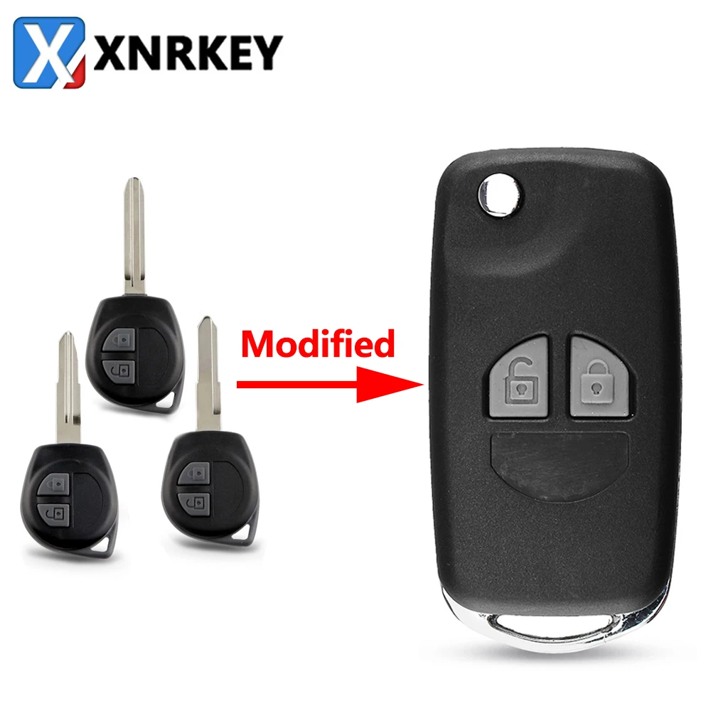 XNRKEY 2 Button Flip Folding Remote Key Shell for Suzuki Swift Grage Vitara Alto SX4 Igins JIMNY Modified Car Key Case Cover