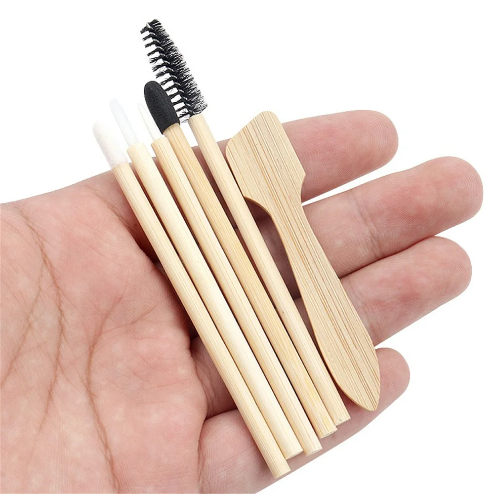 6 Pcs Bamboo Handle Makeup Brushes Tool Set Cosmetic Powder Eye Shadow Foundation Blush Blending Beauty women Make Up Brush