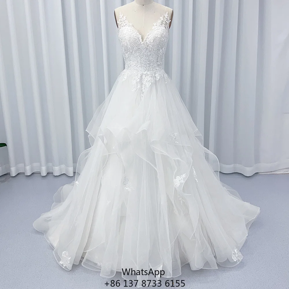 

HX37 Vintage Empire Tulle Fabric Backless Wedding Dresses For Girls
