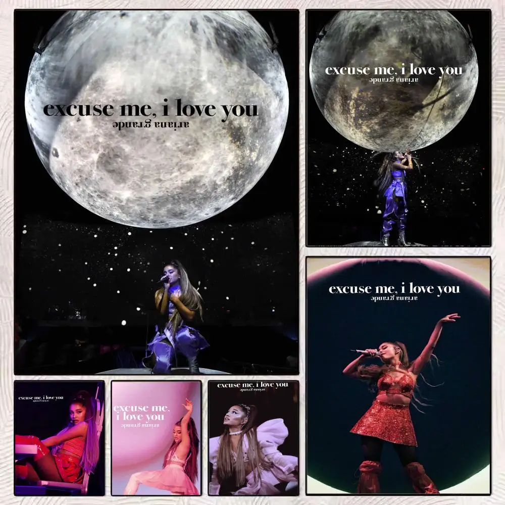 Sexy Singer A-Ariana Grande Music Ablum Painting Calligraphy Aesthetic Canvas Wall Poster Modern Room Bedroom Cafe Wall Artwork