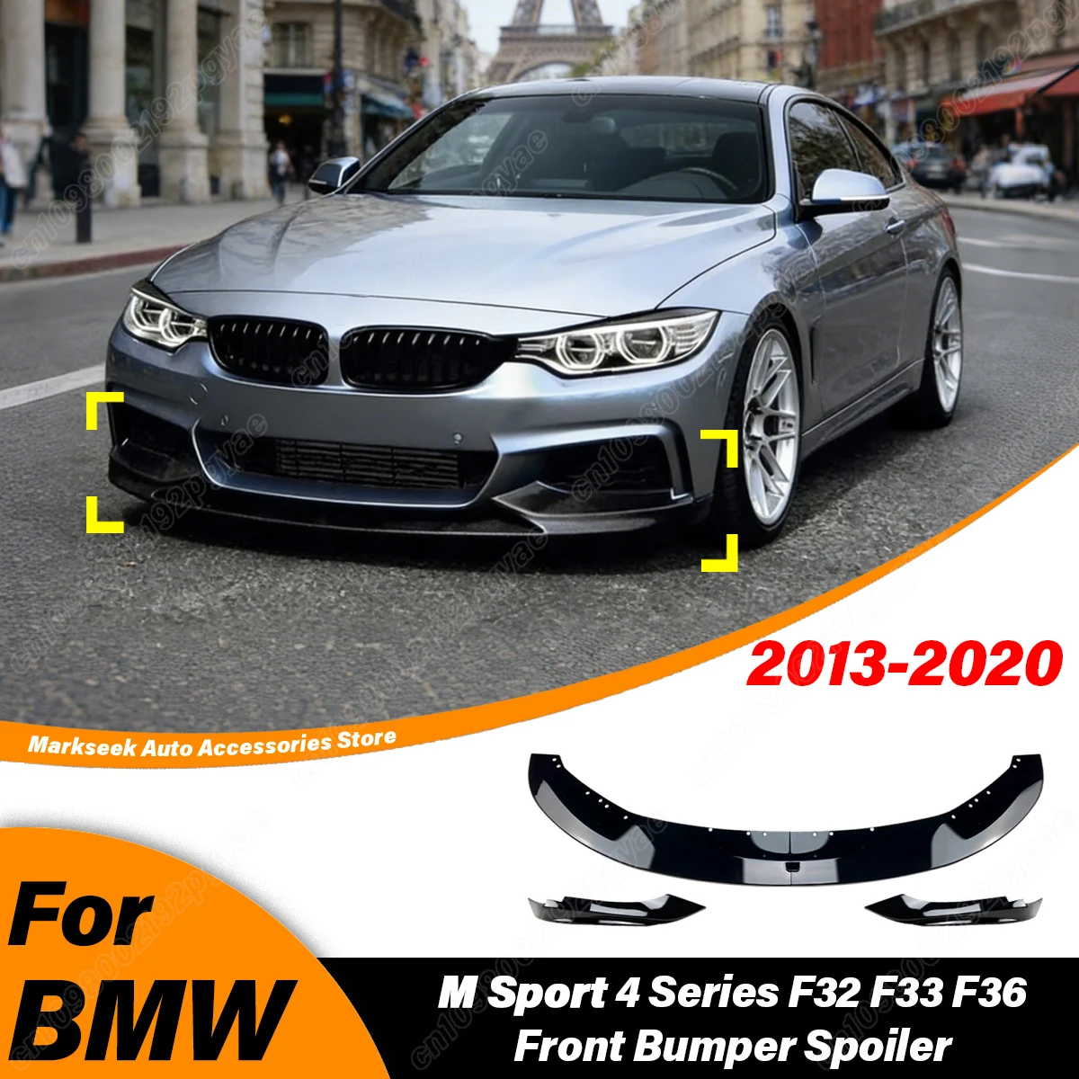 

For BMW 4 Series F32 F33 F36 M-Sport 2014 2015 2016 2017 2018 2019 2020 Front Bumper Lip Splitter Spoiler Diffuser Exter BodyKit