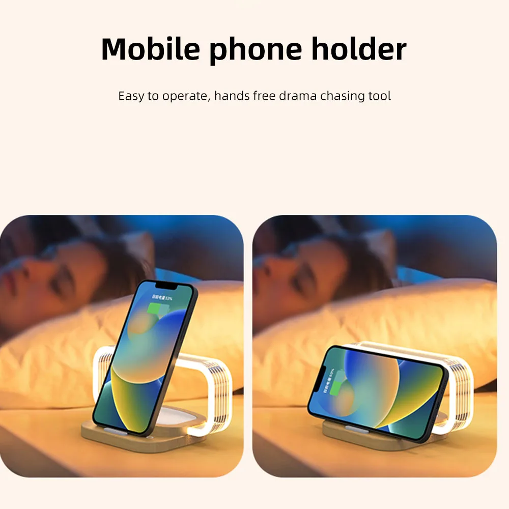 Modern Farmhouse-Style LED Table Lamp Elegant USB Rechargeable ABS Bedside Lamp With Touch Sensor Dimmable