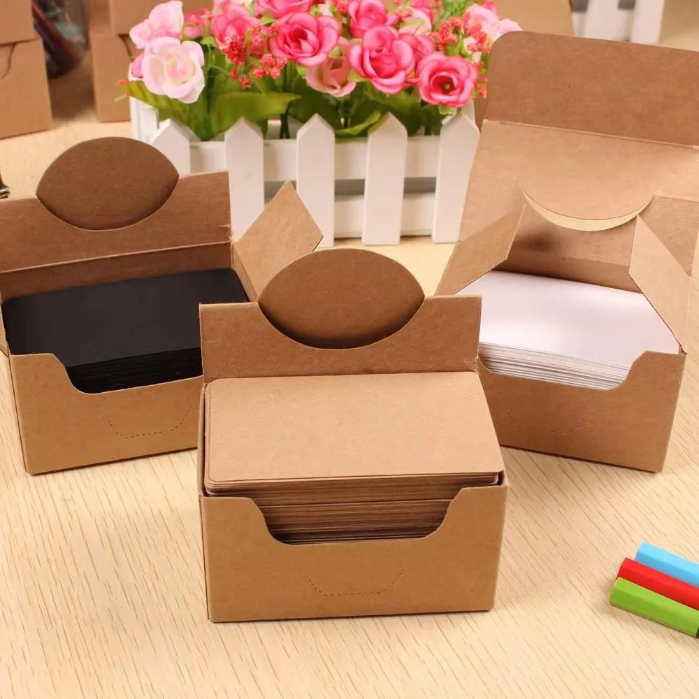 

Enviromentally Thickened blank kraft paper card black card can be used as a message label bookmark, study card100 sheets/box350g