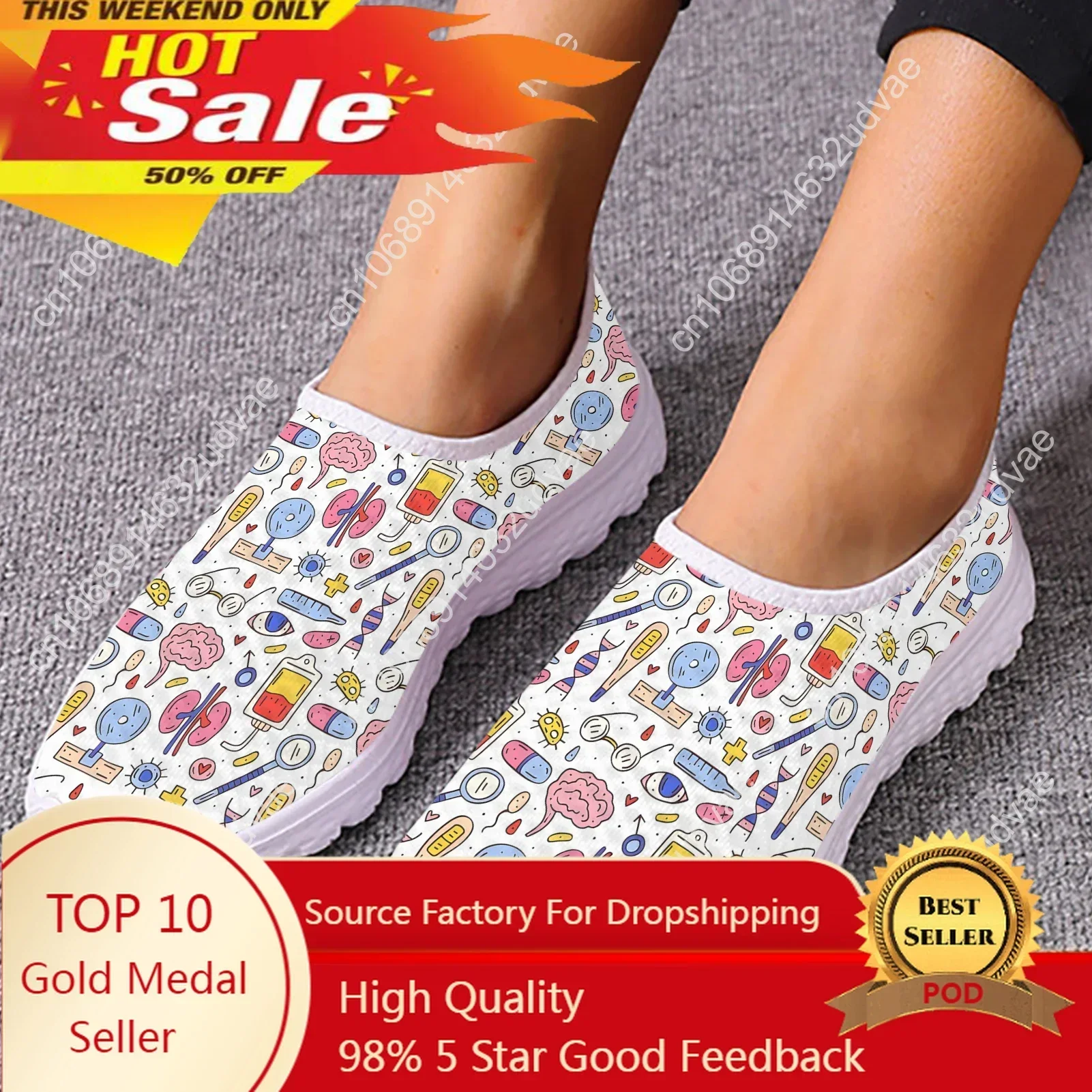 

Nursing Shoes For Women Summer Breathable Medical Nurse Shoes Comfortable Mesh Shoes Lightweight Home Walking Shoe