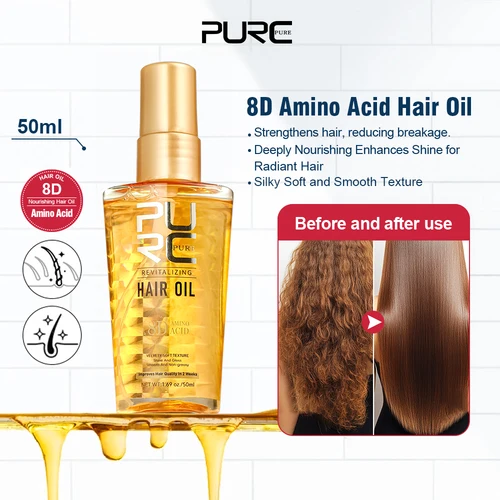 PURC-suero para el cabello de argán, reparación de aceite, tratamientos para el cuero cabelludo seco y dañado, alisado, mejora nutritiva, productos para el cuidado del suero del cabello