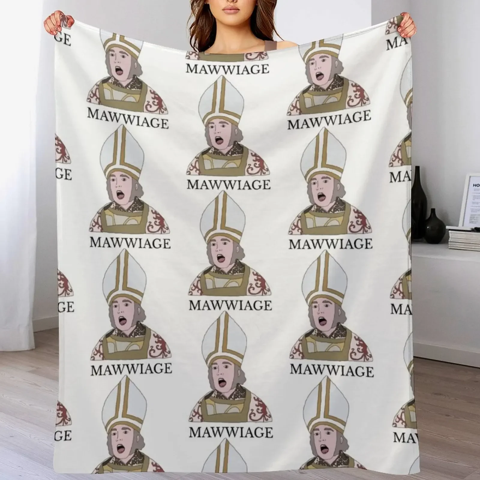 Officiant Princess Bride with text Throw Blanket Travel Size Cozy Blanket for Plane Train