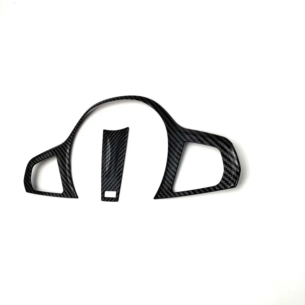 Black Carbon Fiber Look Steering Wheel Trim Cover For BMW 3 Series G20 2020-2022