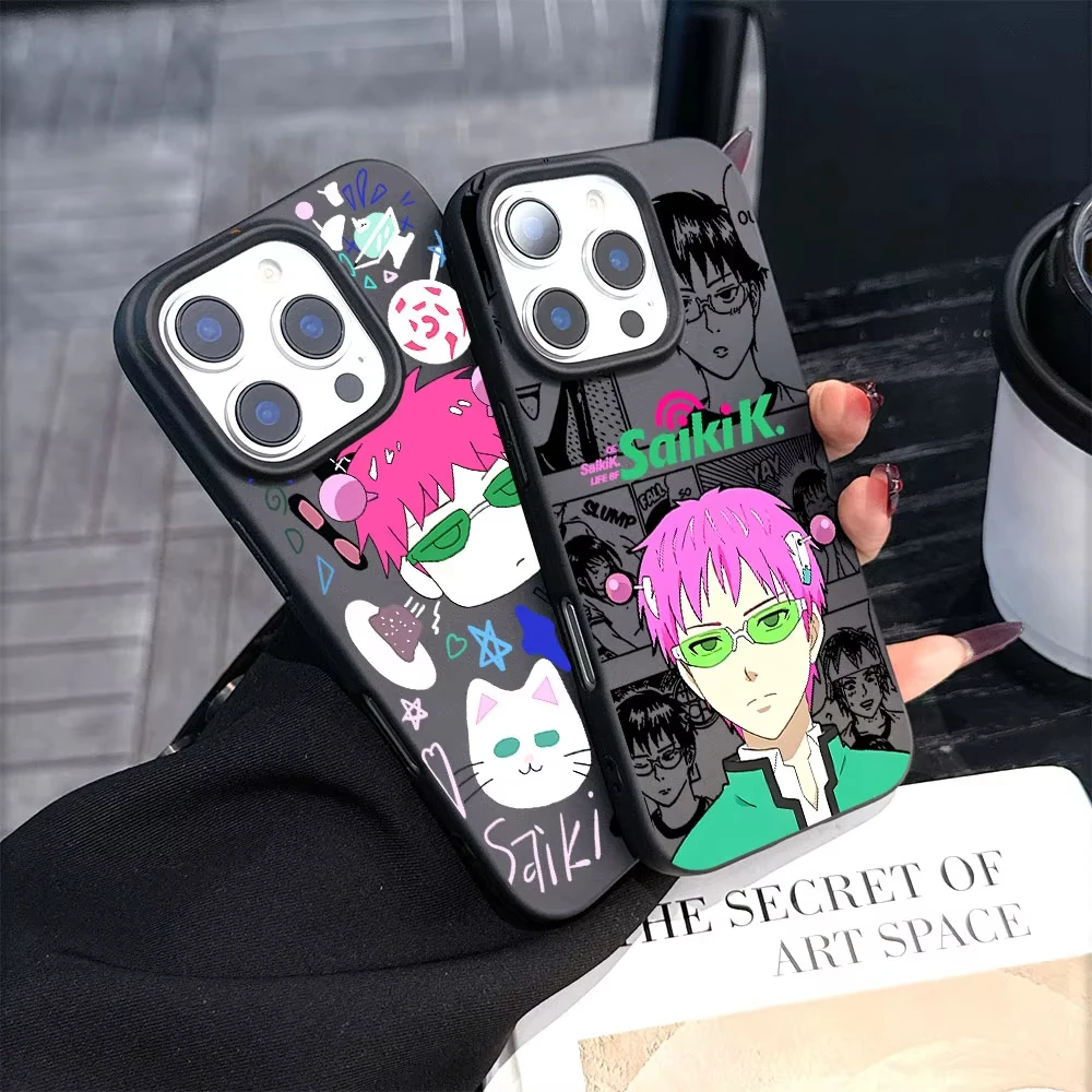 الفاخرة أنيمي S-Saiki K-Kusuo جراب هاتف آيفون 17 الهواء 16 برو ماكس 15 14 زائد 13 12 Mini 11 Pro للصدمات سيليكون الغطاء الخلفي